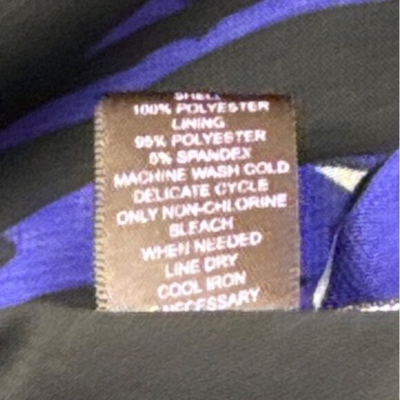 Trulli Women’s Blue Floral Sleeveless A-Line Dress With Ruffled Neckline Sz M - Picture 8 of 9